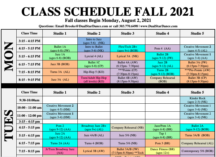 Class Schedule